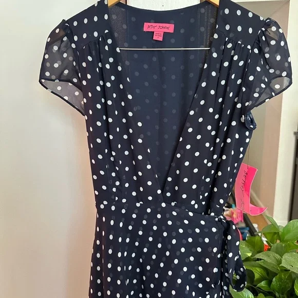 Vintage-Inspired Polka Dot Chiffon Midi Dress | Feminine Romantic Style | Sz 4 - Picture 2 of 14